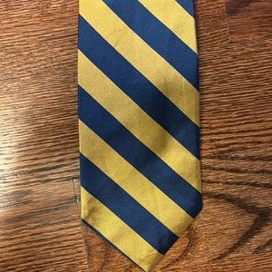 J Crew Navy and Gold/Yellow Striped Tie